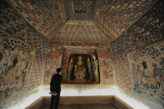 2022年，敦煌莫高窟3D打印复制洞窟作品亮相杭州。